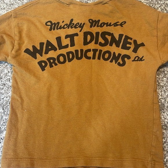Zara Disney Kids Mustard Classic Mickey Mouse long sleeved Shirt - Picture 3 of 4